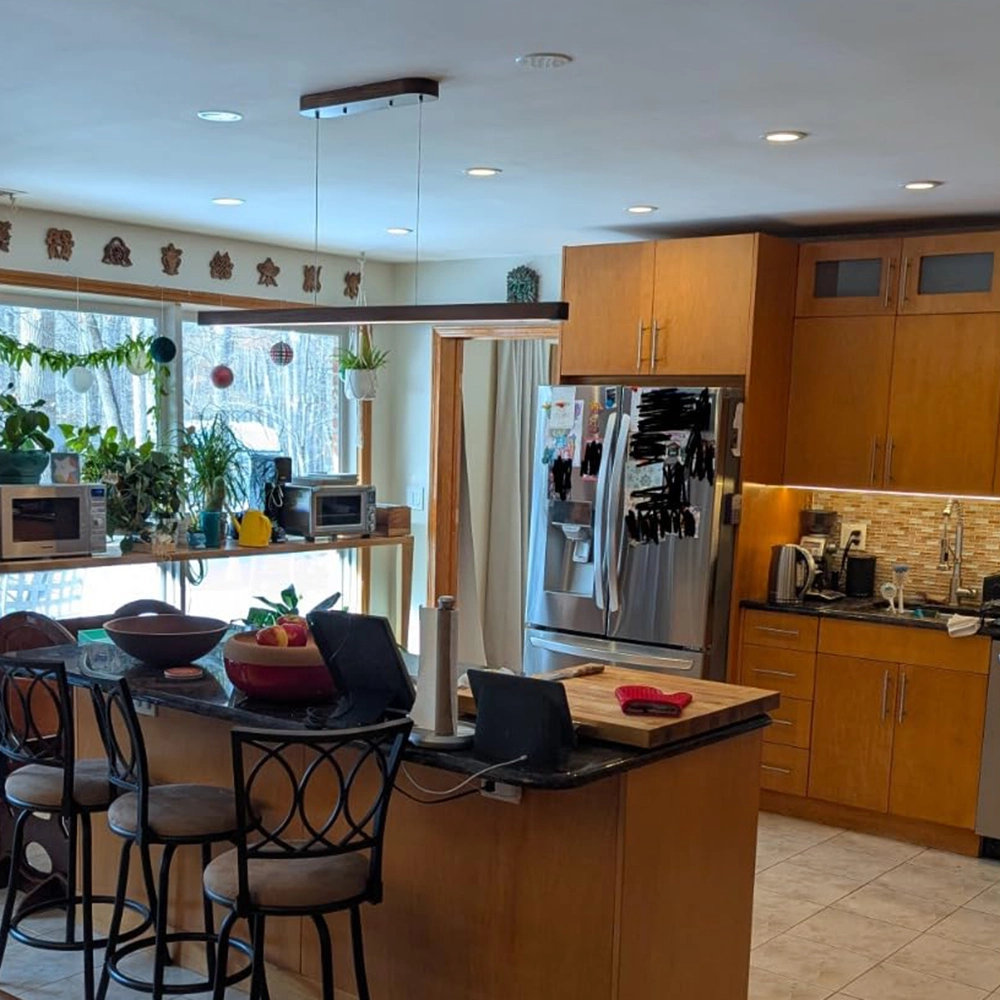LED walnut pendant lighting