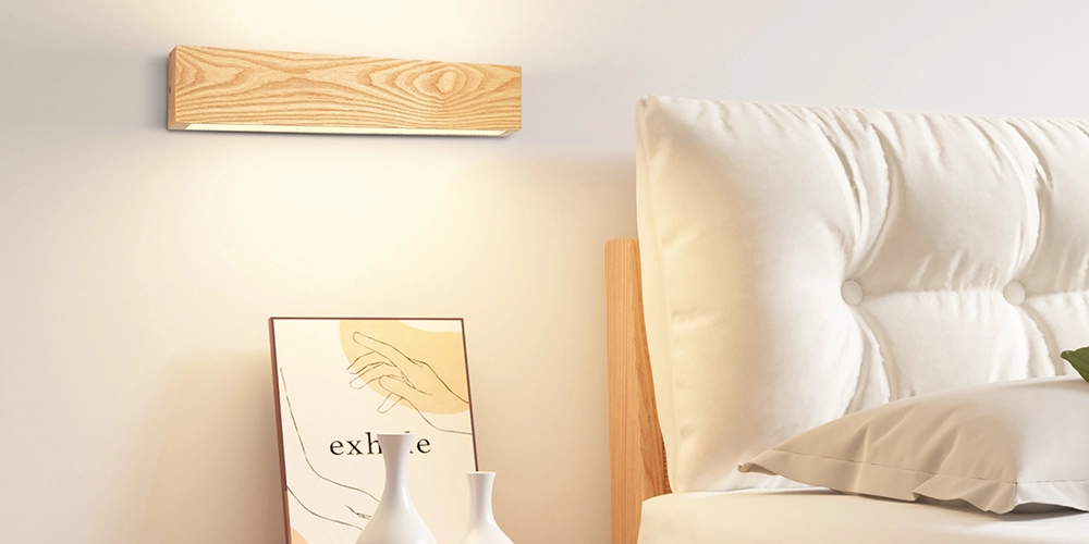 bedside wood wall lamp