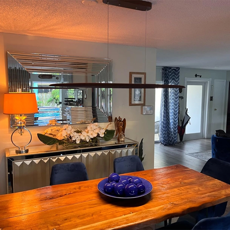 mid century wood pendant light