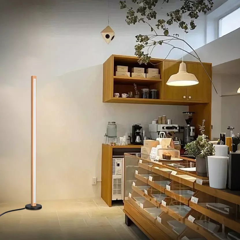 Coffee shop floor lamp wooden