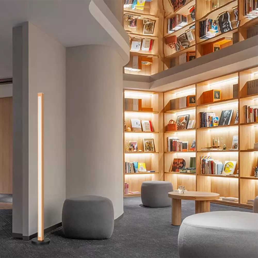 Library floor lamp wooden