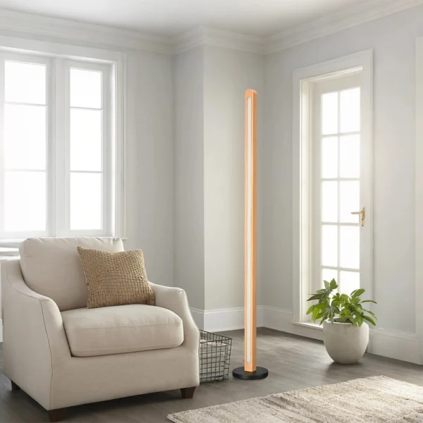 floor lamp behind corner sofa