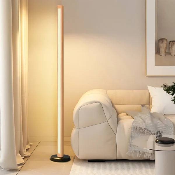 linear wood led floor lampe