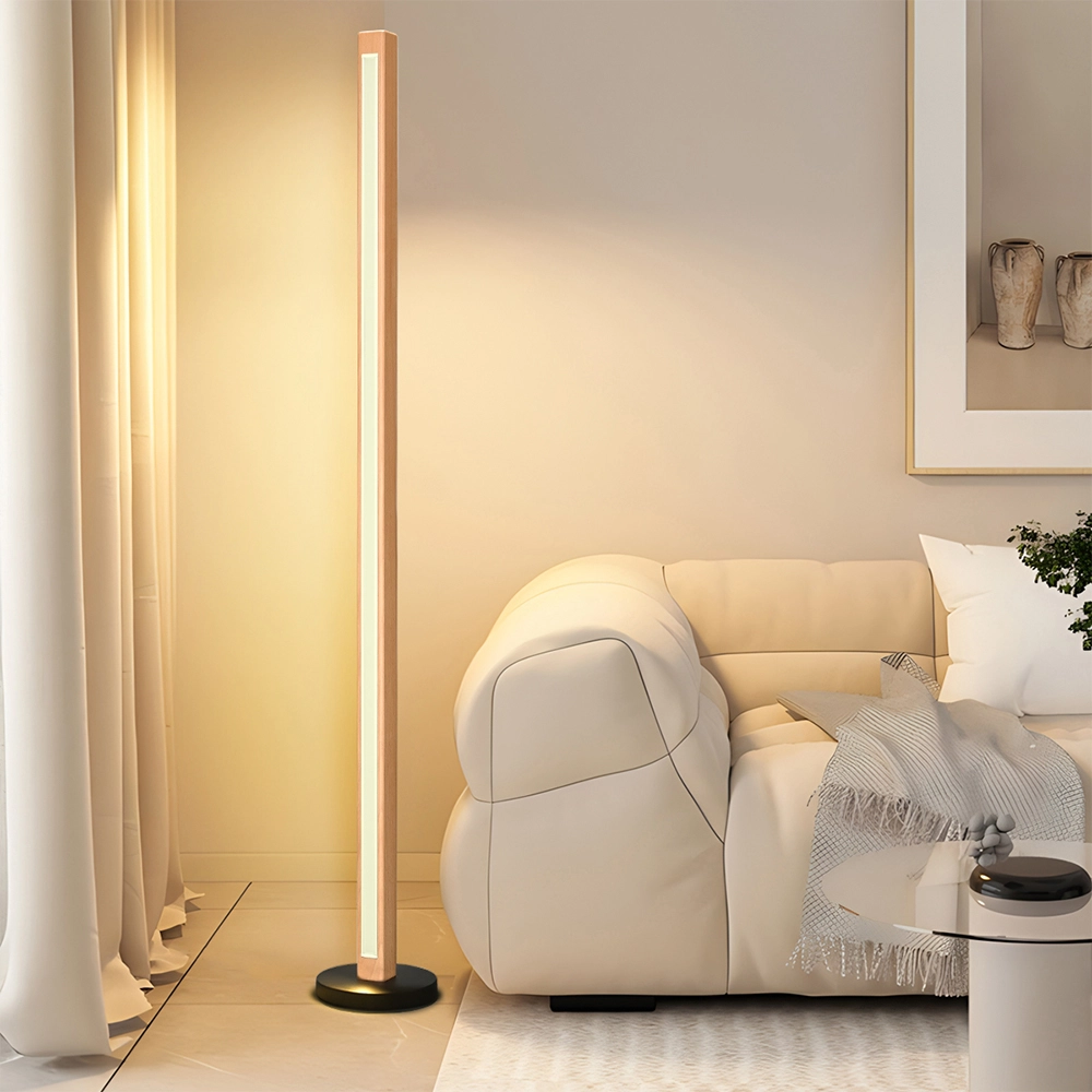 linear wood led floor lampe