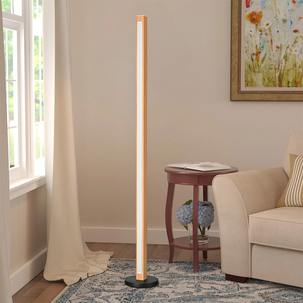 simple wood floor lamp